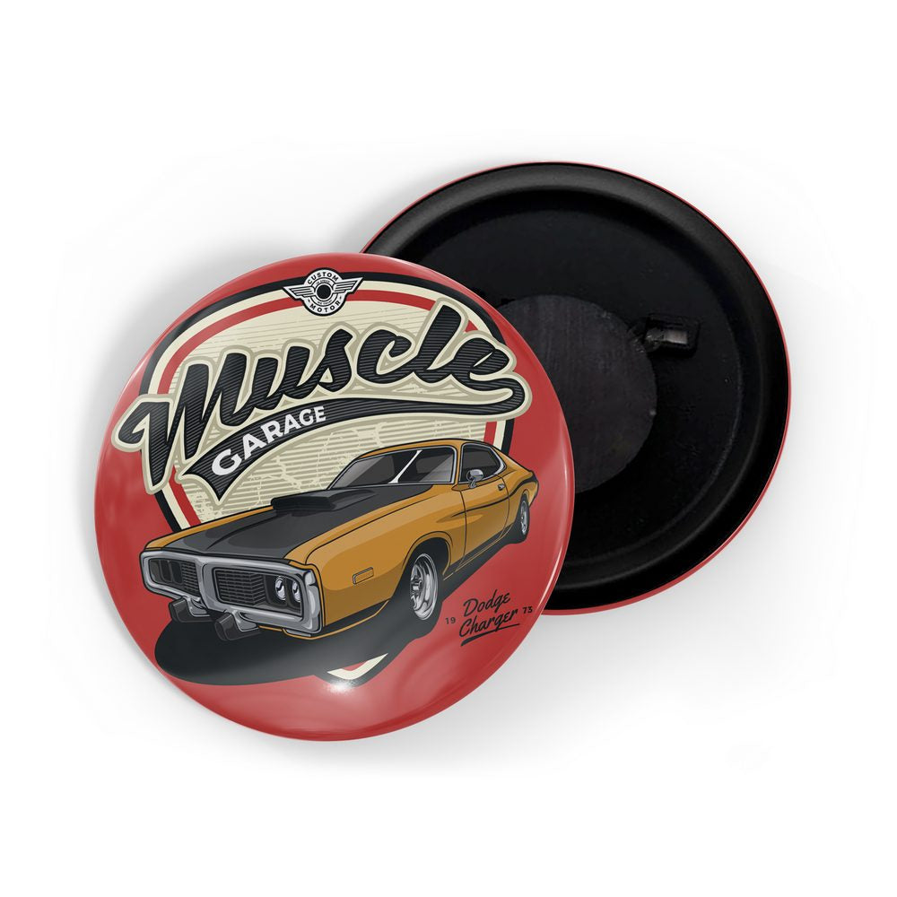 dhcrafts Fridge Magnet Red Classic legend Vitnage Car Automobile D5 Glossy Finish Design Pack of 1 (58mm)